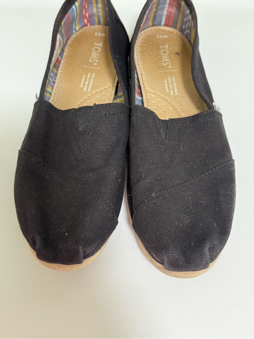 Toms Black Canvas Slip-On Flats - Picture 5 of 5